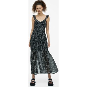 Sukienka H & M maxi z odkrytymi ramionami z szyfonu