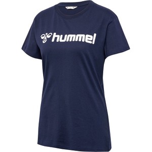 Bluzka Hummel z krótkim rękawem z bawełny z okrągłym dekoltem