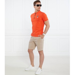 Pomarańczowy t-shirt Karl Lagerfeld z bawełny z krótkim rękawem