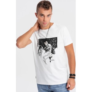 T-shirt Ombre z bawełny z nadrukiem w młodzieżowym stylu