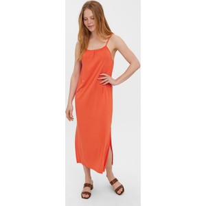 Pomarańczowa sukienka Vero Moda na ramiączkach prosta