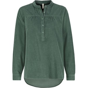 Zielona bluzka Limango Polska z dekoltem w kształcie litery v w stylu casual z bawełny