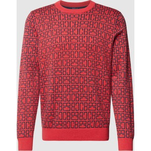 Czerwony sweter Christian Berg z okrągłym dekoltem