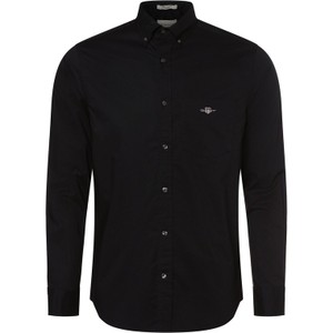 Czarna koszula Gant z kołnierzykiem button down w stylu casual z bawełny