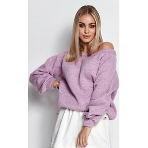 Różowy sweter Makadamia w stylu casual