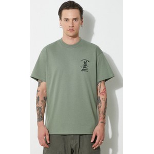 Zielony t-shirt Carhartt WIP z krótkim rękawem z bawełny w stylu casual