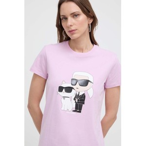 Różowy t-shirt Karl Lagerfeld
