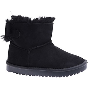 Czarne buty dziecięce zimowe Pantofelek24.pl z zamszu