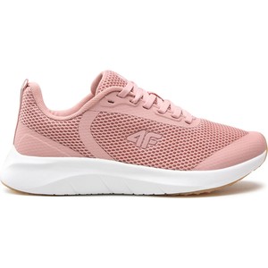 Różowe buty sportowe 4F w sportowym stylu z płaską podeszwą sznurowane