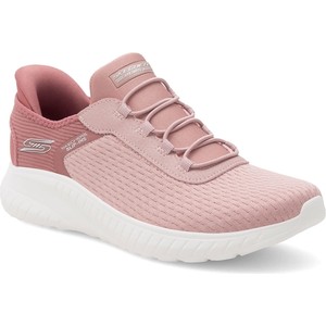 Różowe buty sportowe Skechers w sportowym stylu z płaską podeszwą