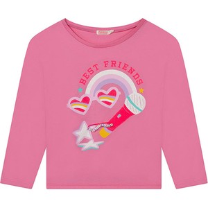 Różowa bluzka dziecięca Billieblush dla dziewczynek z bawełny