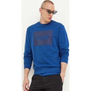 Niebieska bluza Hugo Boss z bawełny z nadrukiem w młodzieżowym stylu