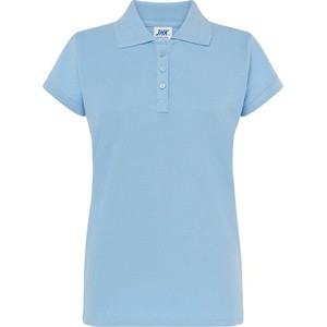 Niebieski t-shirt JK Collection lakierowane z krótkim rękawem w stylu casual