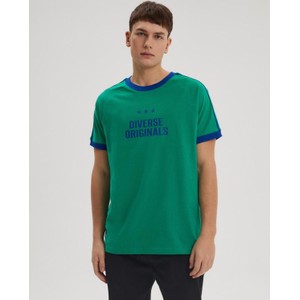 Zielony t-shirt Diverse w młodzieżowym stylu