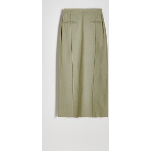 Zielona spódnica Reserved midi z lnu