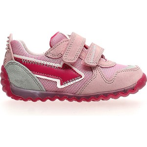 Różowe buty sportowe dziecięce Naturino ze skóry na rzepy