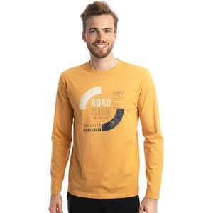 Pomarańczowy t-shirt Roadsign z długim rękawem