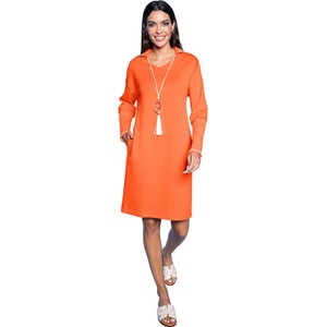 Pomarańczowa sukienka Heine w stylu casual mini z długim rękawem