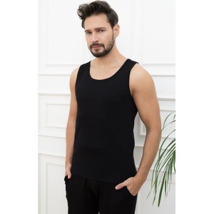 Czarna koszulka Italian Fashion w stylu casual z bawełny z krótkim rękawem