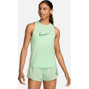 Zielony top Nike z okrągłym dekoltem w sportowym stylu