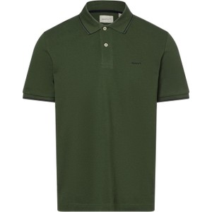 Zielona koszulka polo Gant z bawełny z krótkim rękawem