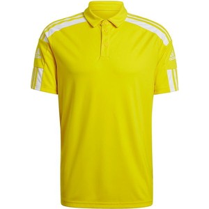 Żółta koszulka polo Adidas w sportowym stylu z dzianiny z krótkim rękawem