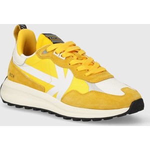 Żółte buty sportowe Kaotiko sznurowane w sportowym stylu