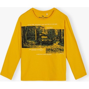 Żółta koszulka dziecięca Lincoln & Sharks By 5.10.15. z bawełny