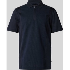 Granatowa koszulka polo Hugo Boss z krótkim rękawem z bawełny w stylu casual