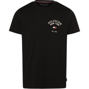 Czarny t-shirt Tommy Hilfiger z bawełny z krótkim rękawem w młodzieżowym stylu