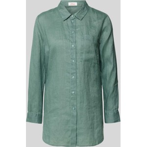 Zielona koszula S.Oliver w stylu casual z lnu