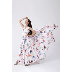 Sukienka Naoko-store.pl z dekoltem w kształcie litery v z długim rękawem maxi