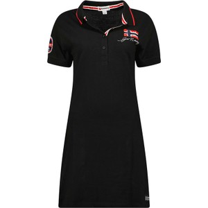 Czarna sukienka Geographical Norway z bawełny mini z krótkim rękawem