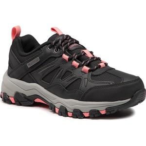 Czarne buty trekkingowe Skechers sznurowane z płaską podeszwą