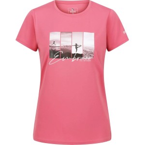 Różowy t-shirt Regatta z krótkim rękawem z okrągłym dekoltem