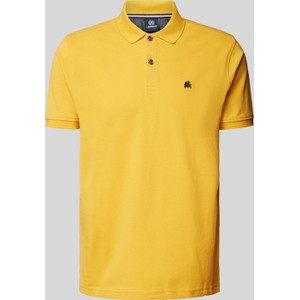 Żółty t-shirt Lerros z krótkim rękawem z bawełny w stylu casual