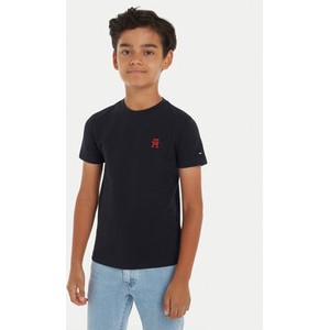Czarna koszulka dziecięca Tommy Hilfiger z krótkim rękawem dla chłopców