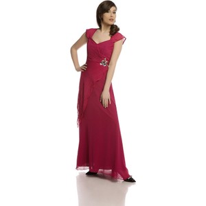Czerwona sukienka Fokus rozkloszowana z tkaniny