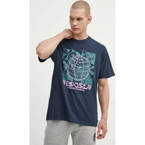 Granatowy t-shirt Rip Curl w młodzieżowym stylu