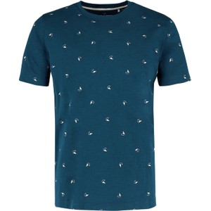 Granatowy t-shirt Volcano z krótkim rękawem z bawełny w stylu klasycznym
