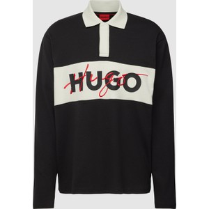 Koszulka z długim rękawem Hugo Boss z bawełny z nadrukiem
