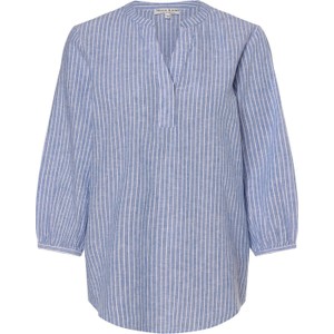 Niebieska bluzka Marie Lund w stylu casual z dekoltem w kształcie litery v z bawełny