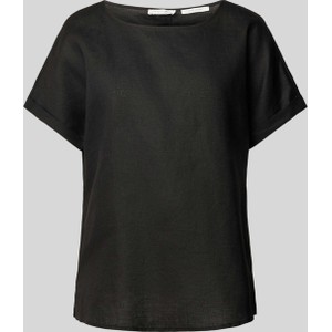 Czarny t-shirt Christian Berg Woman z okrągłym dekoltem z lnu