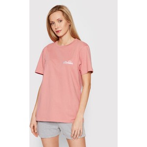 Różowy t-shirt Ellesse z okrągłym dekoltem w stylu casual
