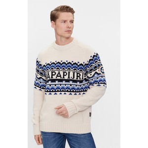 Sweter Napapijri z okrągłym dekoltem w młodzieżowym stylu