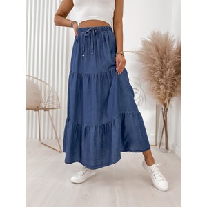 Niebieska spódnica Ubra midi w stylu casual