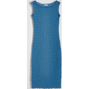Niebieska sukienka Reserved bez rękawów w stylu casual prosta