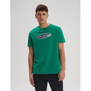 Zielony t-shirt Diverse z krótkim rękawem w młodzieżowym stylu