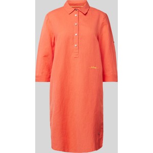 Pomarańczowa sukienka Frieda & Freddies koszulowa z kołnierzykiem w stylu casual