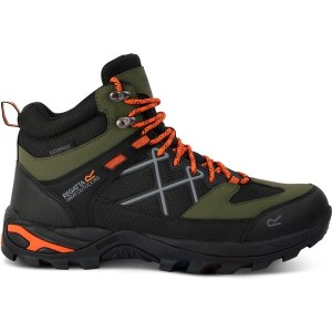 Zielone buty trekkingowe Regatta sznurowane